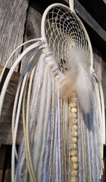 white + cream + genuine crystals medium dream catcher (sku528) picture