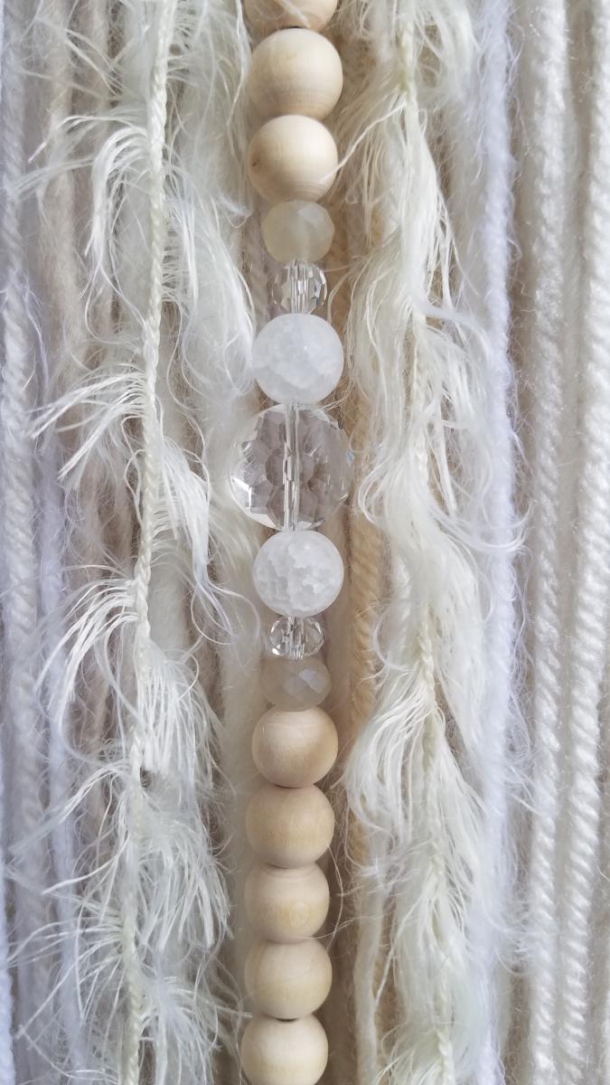 white + cream + genuine crystals medium dream catcher (sku528) picture