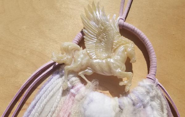 Pegasus + pink + purple + white magical dream catcher (sku148) picture