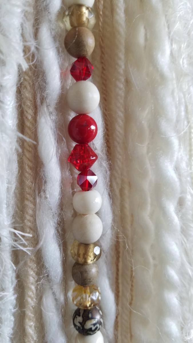 cream + red + Buddhist Mala dream catcher (sku141) picture