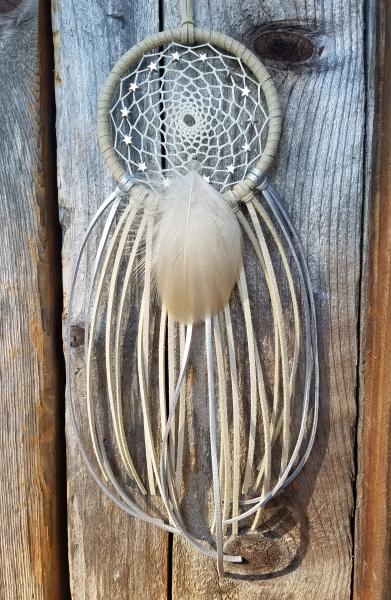 wheat + silver + stars dream catcher (sku513) picture