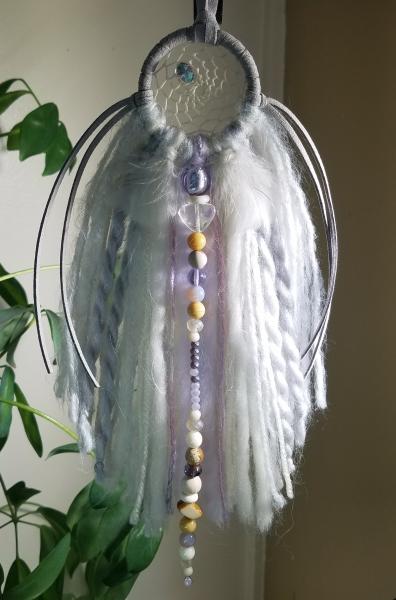 lavender + purple + blue + gray + cream dream catcher (sku382) picture