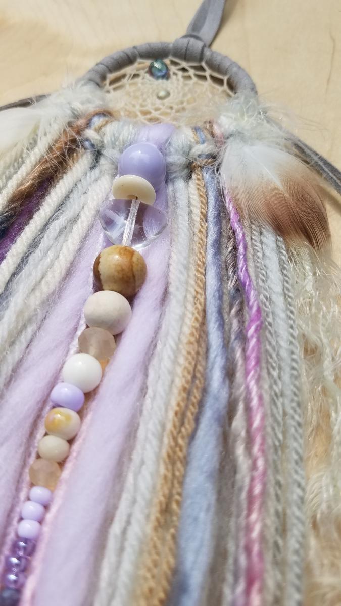 lavender + purple + blue + gray + cream dream catcher (sku380) picture
