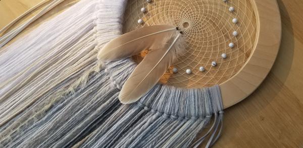 gray + white + wood + Howlite LARGE dream catcher ( sku517) picture