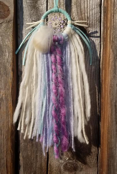 purple + aqua + cream + periwinkle dream catcher (sku376) picture