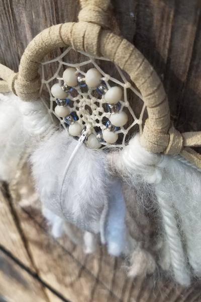 blue + cream + tan "shortie" dream catcher (sku330) picture