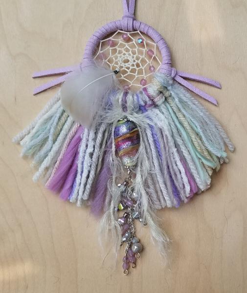 lilac + soft green + sparkly purple small "shortie"dream catcher (sku523) picture