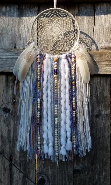 blue + white + purple + cream medium large dream catcher (sku253) picture