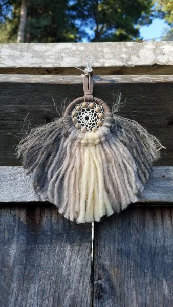 clay brown + warm tan + Sandalwood "shortie" dream catcher (sku425) picture