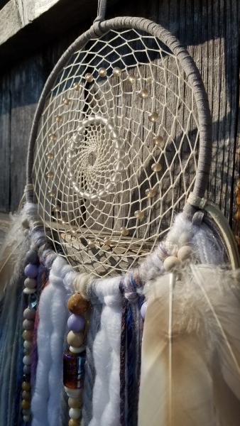 blue + white + purple + cream medium large dream catcher (sku253) picture