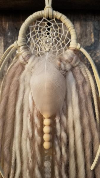 cream + genuine crystals small dream catcher (sku90) picture