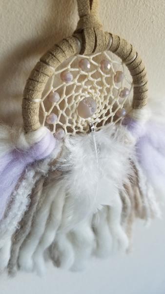 lavender + cream + beige "shortie" dream catcher (sku421) picture