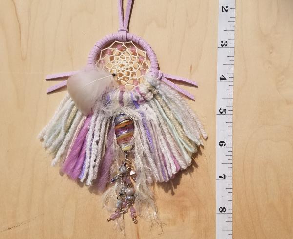 lilac + soft green + sparkly purple small "shortie"dream catcher (sku523) picture