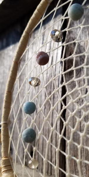 wheat + cream + Drzy Crystal Shell + Labradorite large dream catcher (sku 529) picture