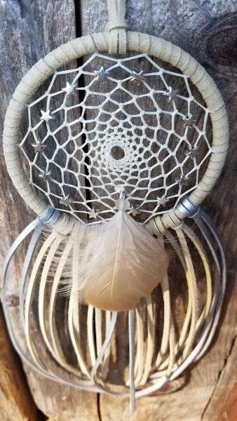 wheat + silver + stars dream catcher (sku513) picture