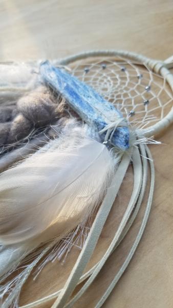 blue Kyanite + dusty brown + sky blue + creams dream catcher (sku340) picture