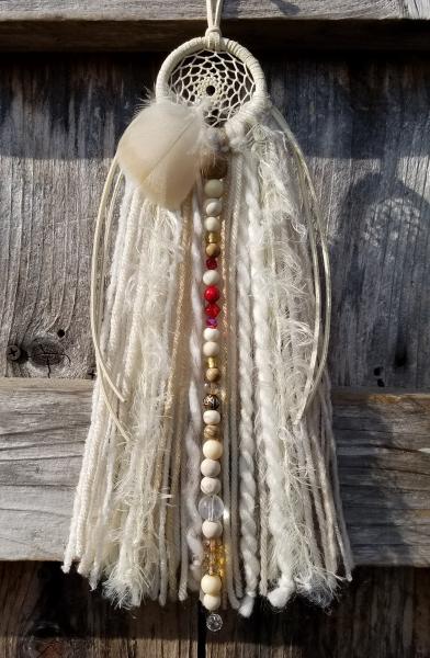 cream + red + Buddhist Mala dream catcher (sku141) picture