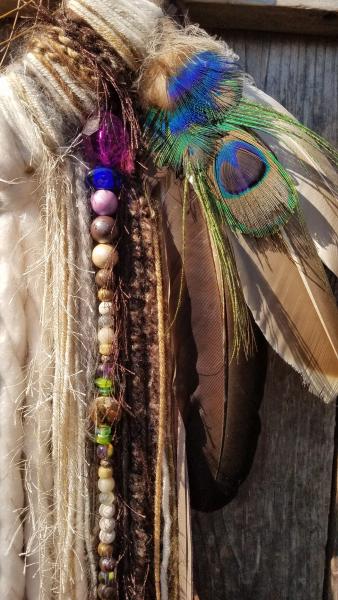 peacock feathers + Abalone + purple + EXTRA large dream catcher (sku204) picture