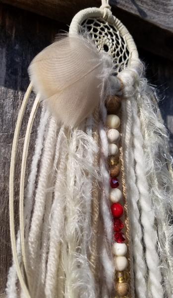 cream + red + Buddhist Mala dream catcher (sku141) picture