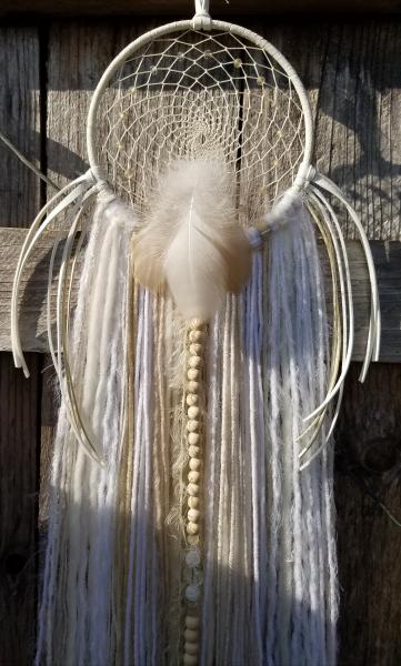 white + cream + genuine crystals medium dream catcher (sku528) picture