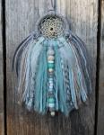 aqua + gray + white + Moonstone small dream catcher (sku374)