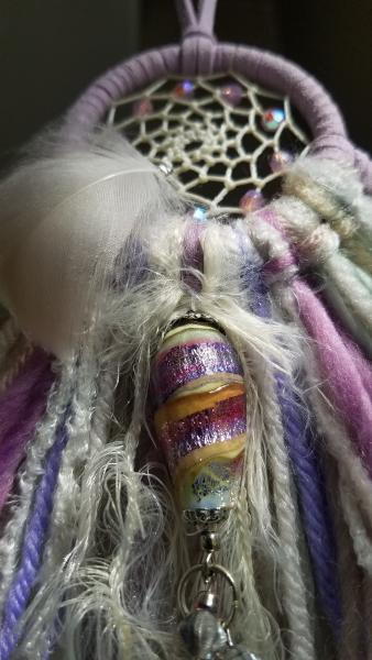 lilac + soft green + sparkly purple small "shortie"dream catcher (sku523) picture