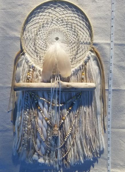 Quan Yin Buddhist dream catcher with genuine crystals (sku135) picture