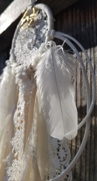 white lace + gold fox + genuine crystals dream catcher (sku531, 532) picture