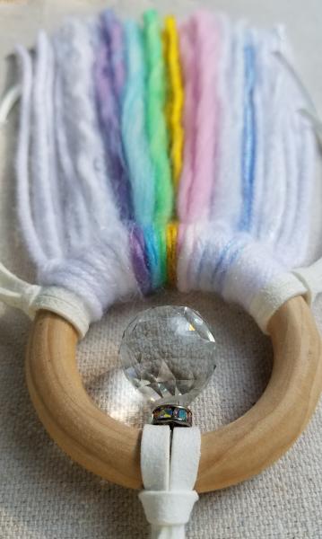 rainbow + white + genuine crystal small minimalist dream catcher (sku180) picture