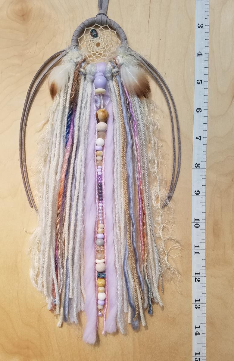 lavender + purple + blue + gray + cream dream catcher (sku380) picture