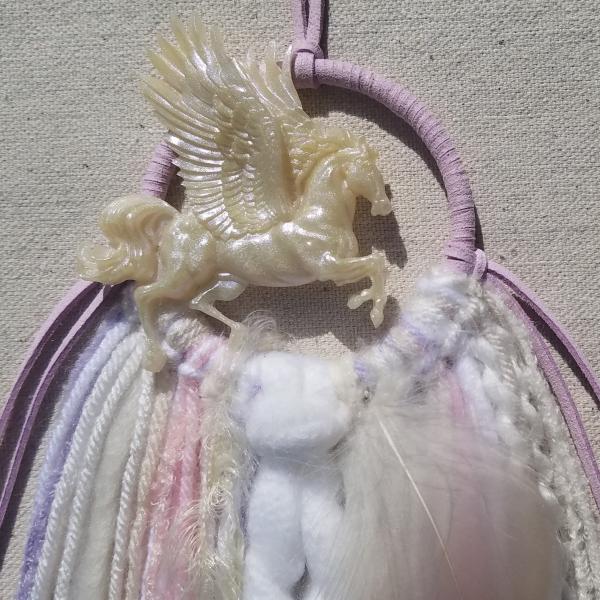 Pegasus + pink + purple + white magical dream catcher (sku148) picture