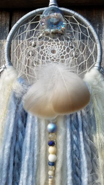 Druzy crystal + genuine crystals + sky blue + cream dream catcher (sku288) picture