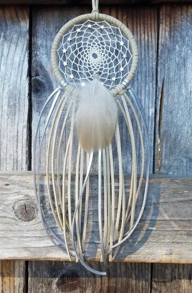 wheat + silver + stars dream catcher (sku513) picture