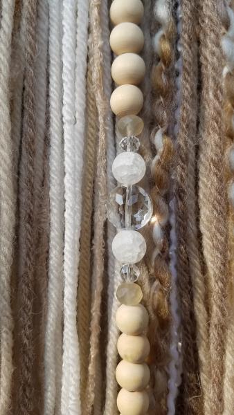 white + cream + brown + tan with genuine crystals dream catcher (sku519) picture