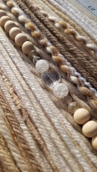 white + cream + brown + tan with genuine crystals dream catcher (sku519) picture