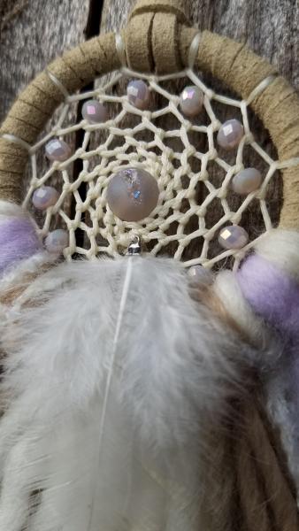 lavender + cream + beige "shortie" dream catcher (sku421) picture