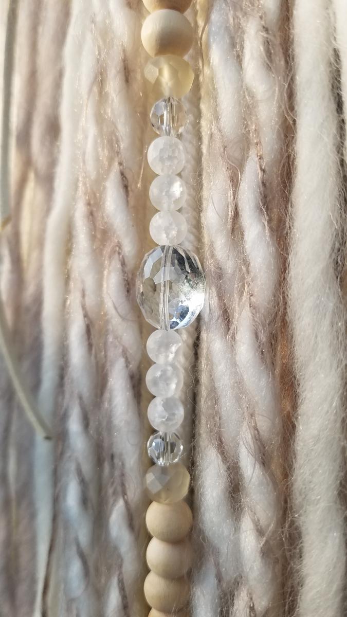 cream + genuine crystals small dream catcher (sku90) picture