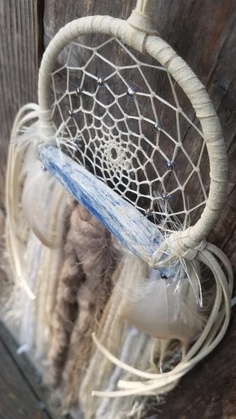 blue Kyanite + dusty brown + sky blue + creams dream catcher (sku340) picture