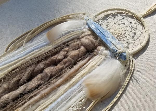 blue Kyanite + dusty brown + sky blue + creams dream catcher (sku340) picture