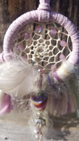 lilac + soft green + sparkly purple small "shortie"dream catcher (sku523) picture