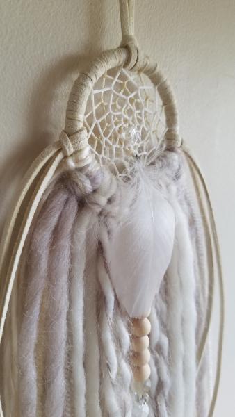 cream + genuine crystals small dream catcher (sku90) picture