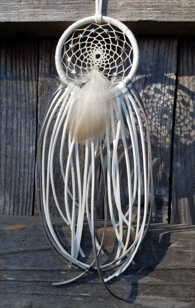 white + silver + stars dream catcher (sku511)