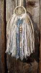 sky blue + cream + crystals + Blue Kyanite dream catcher (sku127)