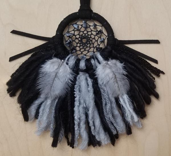 black + gray + small "shortie" dream catcher (sku525) picture