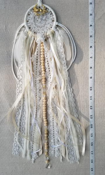 white lace + gold fox + genuine crystals dream catcher (sku531, 532) picture