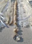 white lace + gold fox + genuine crystals dream catcher (sku531, 532)