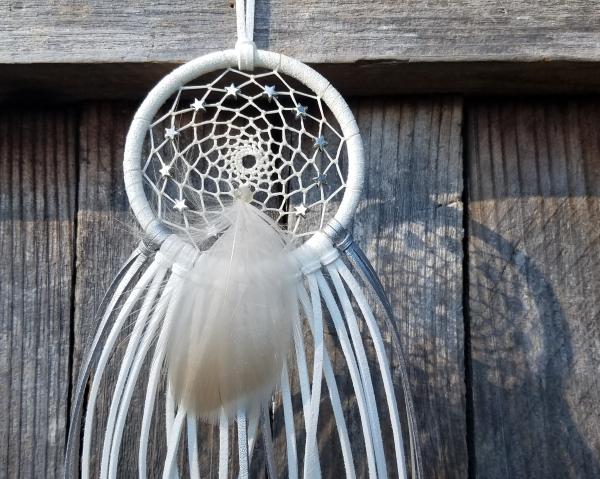 white + silver + stars dream catcher (sku511) picture