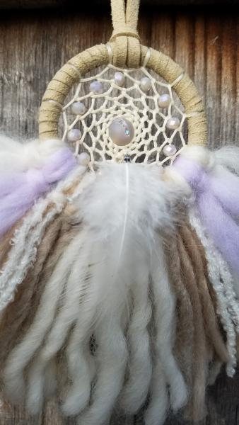 lavender + cream + beige "shortie" dream catcher (sku421) picture