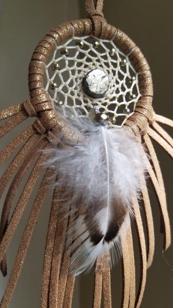 chestnut + gold + Pyrite small dream catcher (sku443) picture