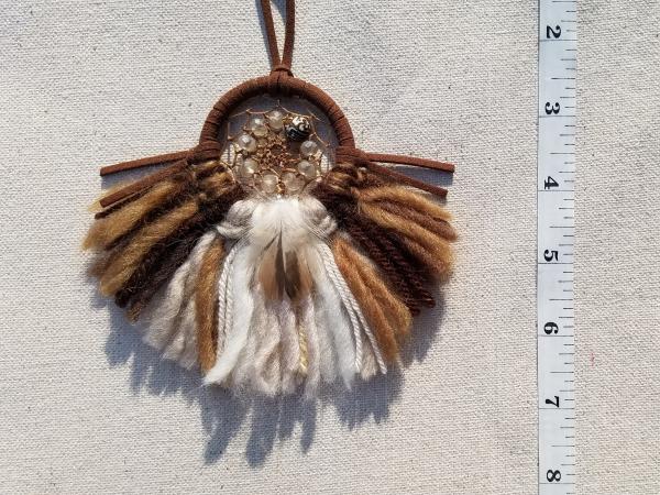 blue + cream + tan + brown "shortie" dream catcher (sku327) picture